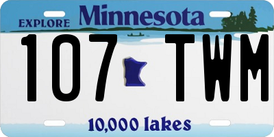 MN license plate 107TWM