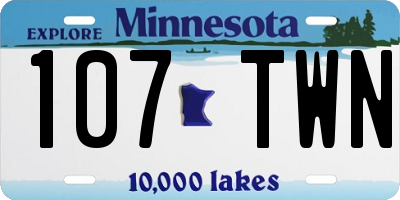 MN license plate 107TWN
