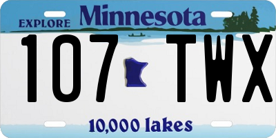 MN license plate 107TWX