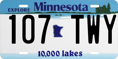 MN license plate 107TWY
