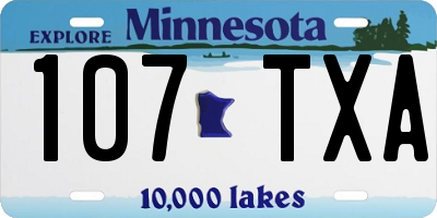 MN license plate 107TXA