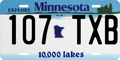 MN license plate 107TXB