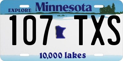 MN license plate 107TXS