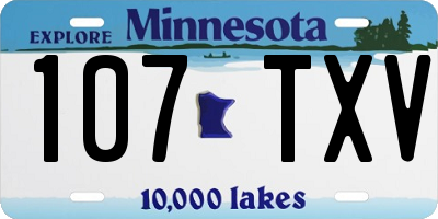 MN license plate 107TXV