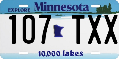 MN license plate 107TXX