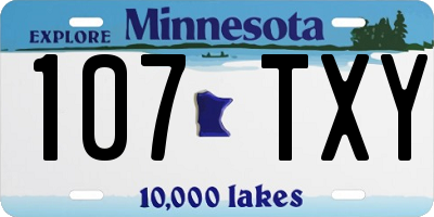 MN license plate 107TXY