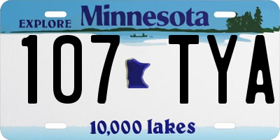 MN license plate 107TYA