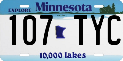 MN license plate 107TYC