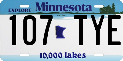 MN license plate 107TYE