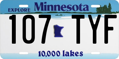 MN license plate 107TYF