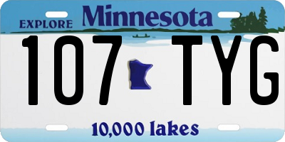 MN license plate 107TYG