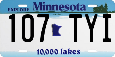 MN license plate 107TYI