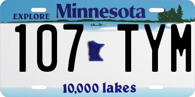 MN license plate 107TYM