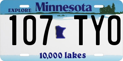 MN license plate 107TYO