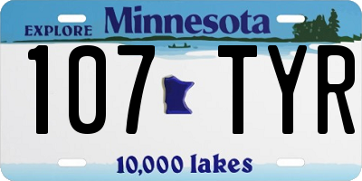 MN license plate 107TYR