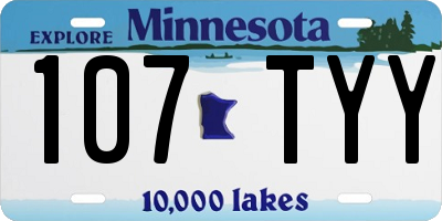 MN license plate 107TYY