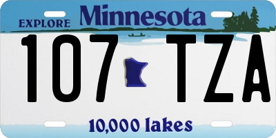 MN license plate 107TZA