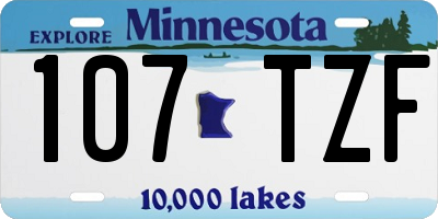 MN license plate 107TZF