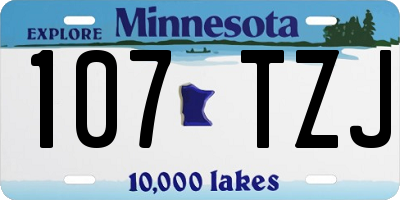 MN license plate 107TZJ