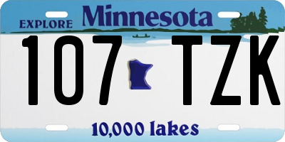 MN license plate 107TZK