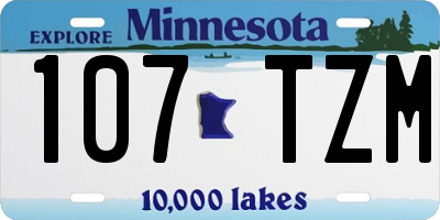 MN license plate 107TZM