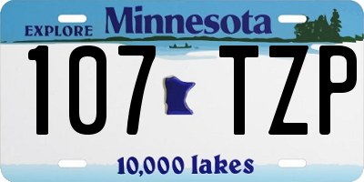 MN license plate 107TZP
