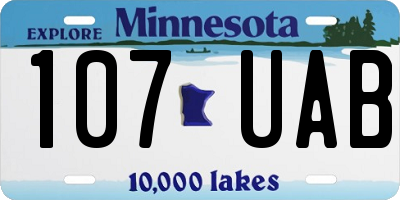 MN license plate 107UAB
