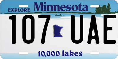 MN license plate 107UAE