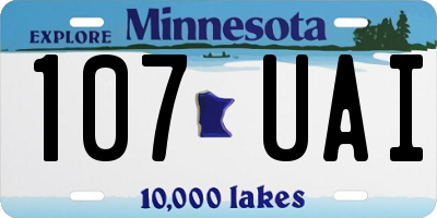MN license plate 107UAI