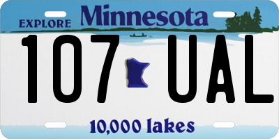 MN license plate 107UAL