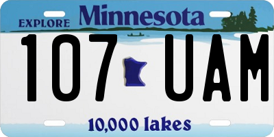 MN license plate 107UAM