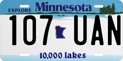MN license plate 107UAN