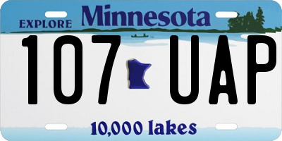 MN license plate 107UAP