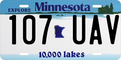 MN license plate 107UAV