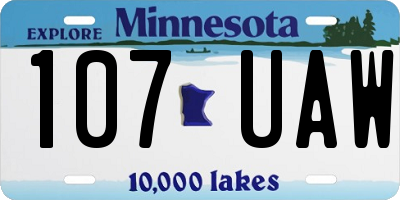 MN license plate 107UAW