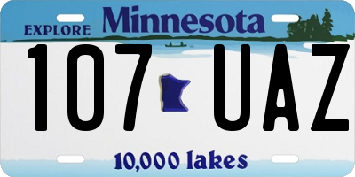 MN license plate 107UAZ