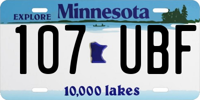 MN license plate 107UBF