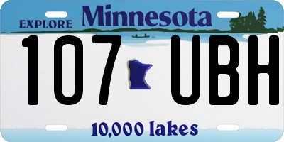 MN license plate 107UBH