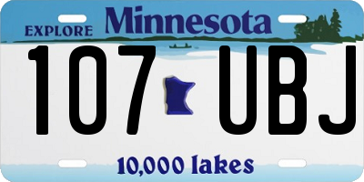 MN license plate 107UBJ