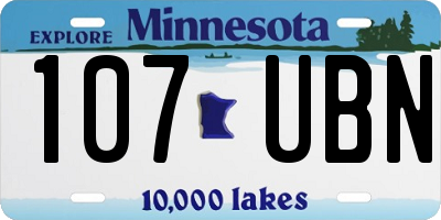 MN license plate 107UBN