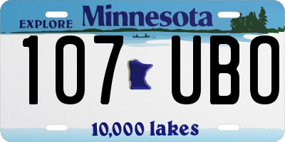 MN license plate 107UBO
