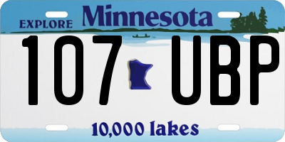 MN license plate 107UBP