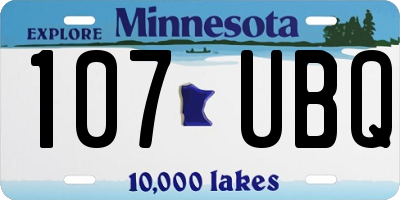 MN license plate 107UBQ