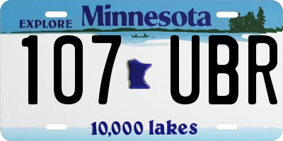MN license plate 107UBR