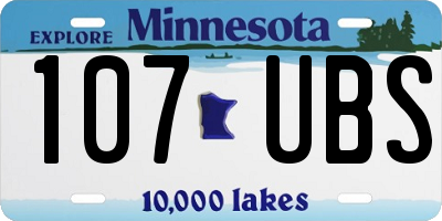 MN license plate 107UBS