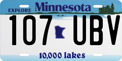 MN license plate 107UBV