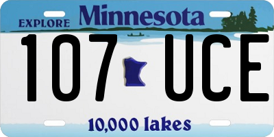 MN license plate 107UCE