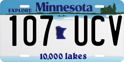 MN license plate 107UCV