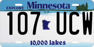 MN license plate 107UCW