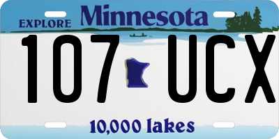 MN license plate 107UCX